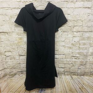 Gap Black Cowl Neck Short Sleeve Tie Back A Line Dress
